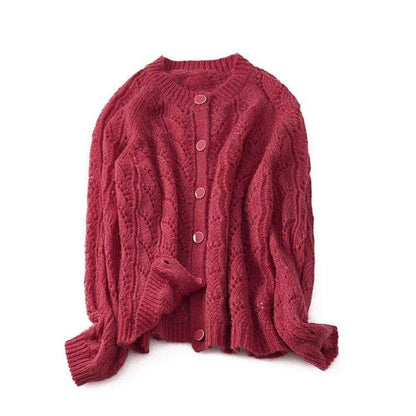 Mohair Knitted Cardigan Sweater Sweater