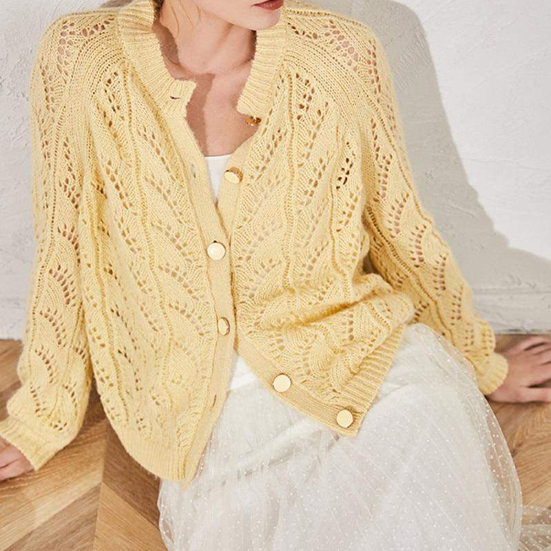 Mohair Knitted Cardigan Sweater Sweater