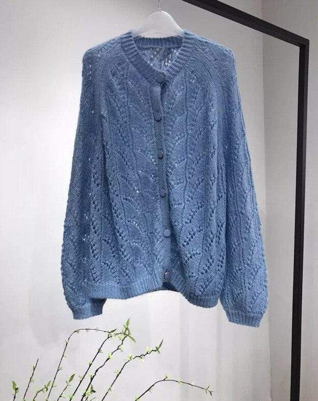 Mohair Knitted Cardigan Sweater Sweater