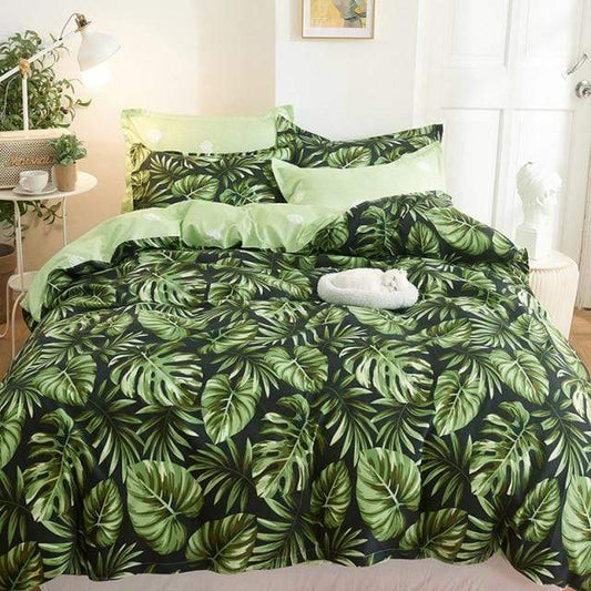 Monstera Leaf Duvet Cover Set Duvet Covers & Sets