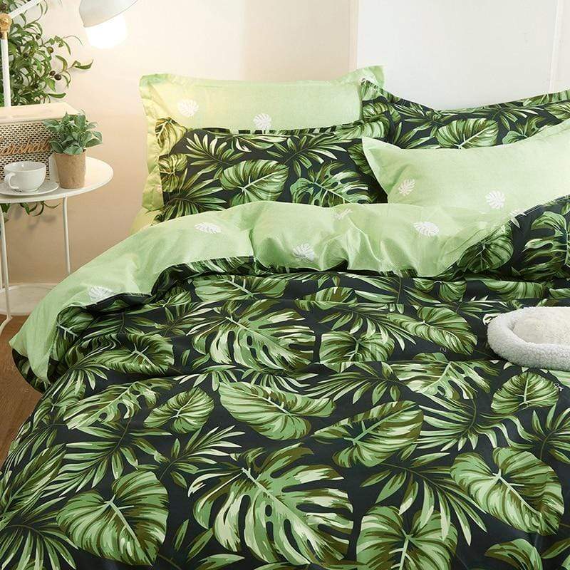 Monstera Leaf Duvet Cover Set Duvet Covers & Sets