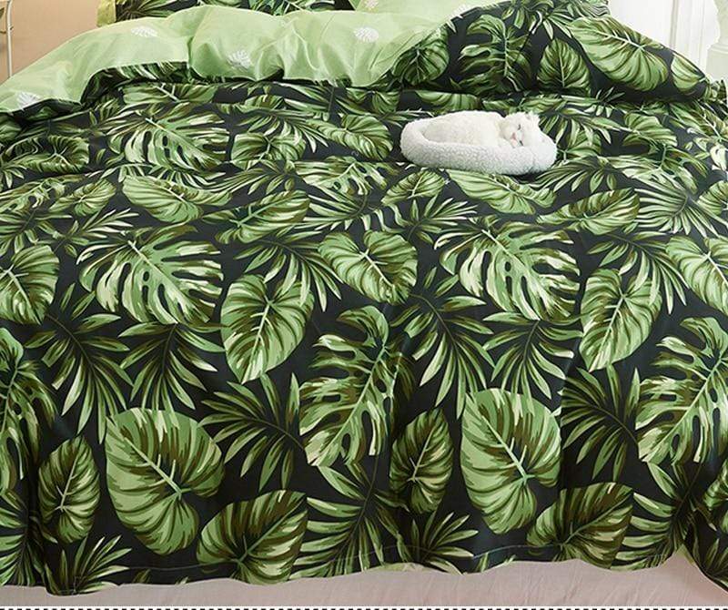 Monstera Leaf Duvet Cover Set Duvet Covers & Sets