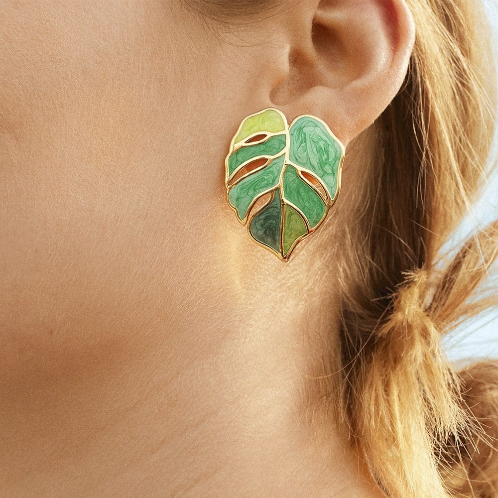 Monstera Leaf Earrings