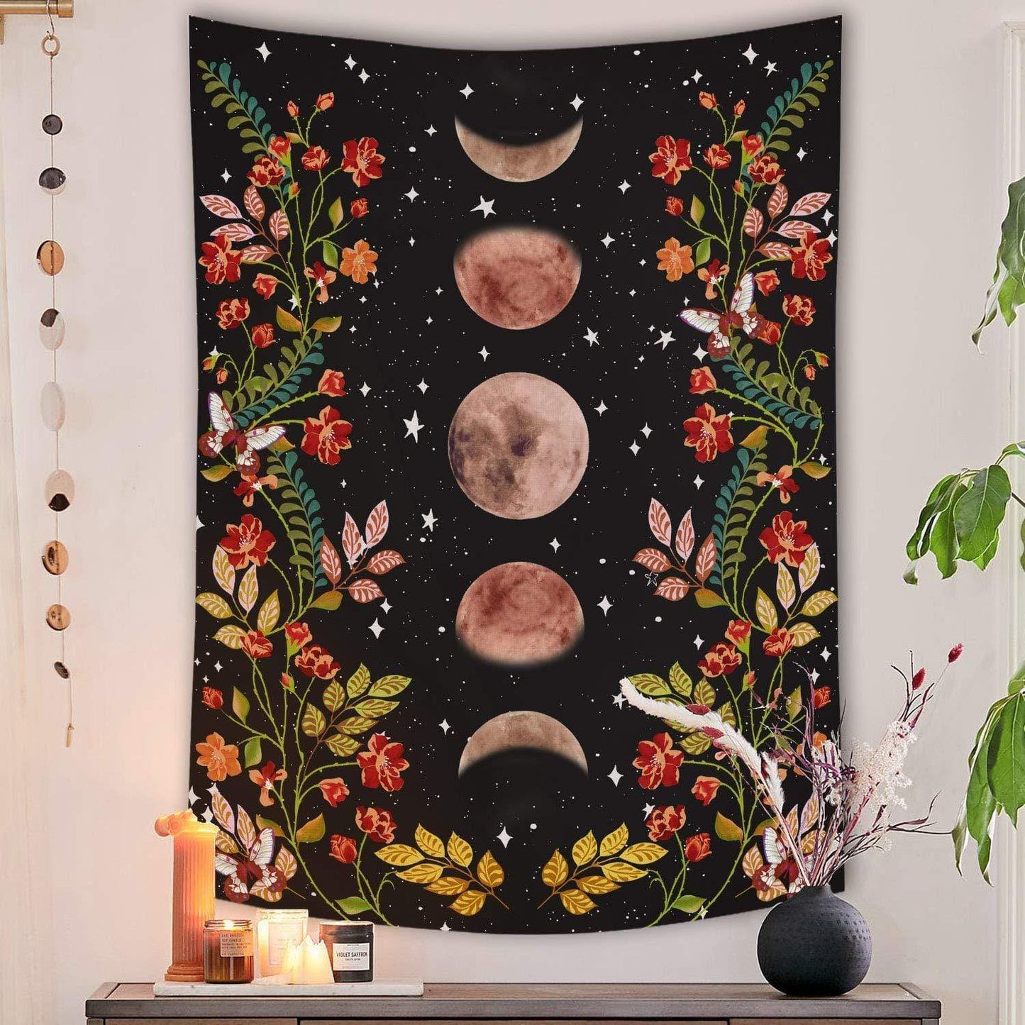 Moon Floral Tapestry