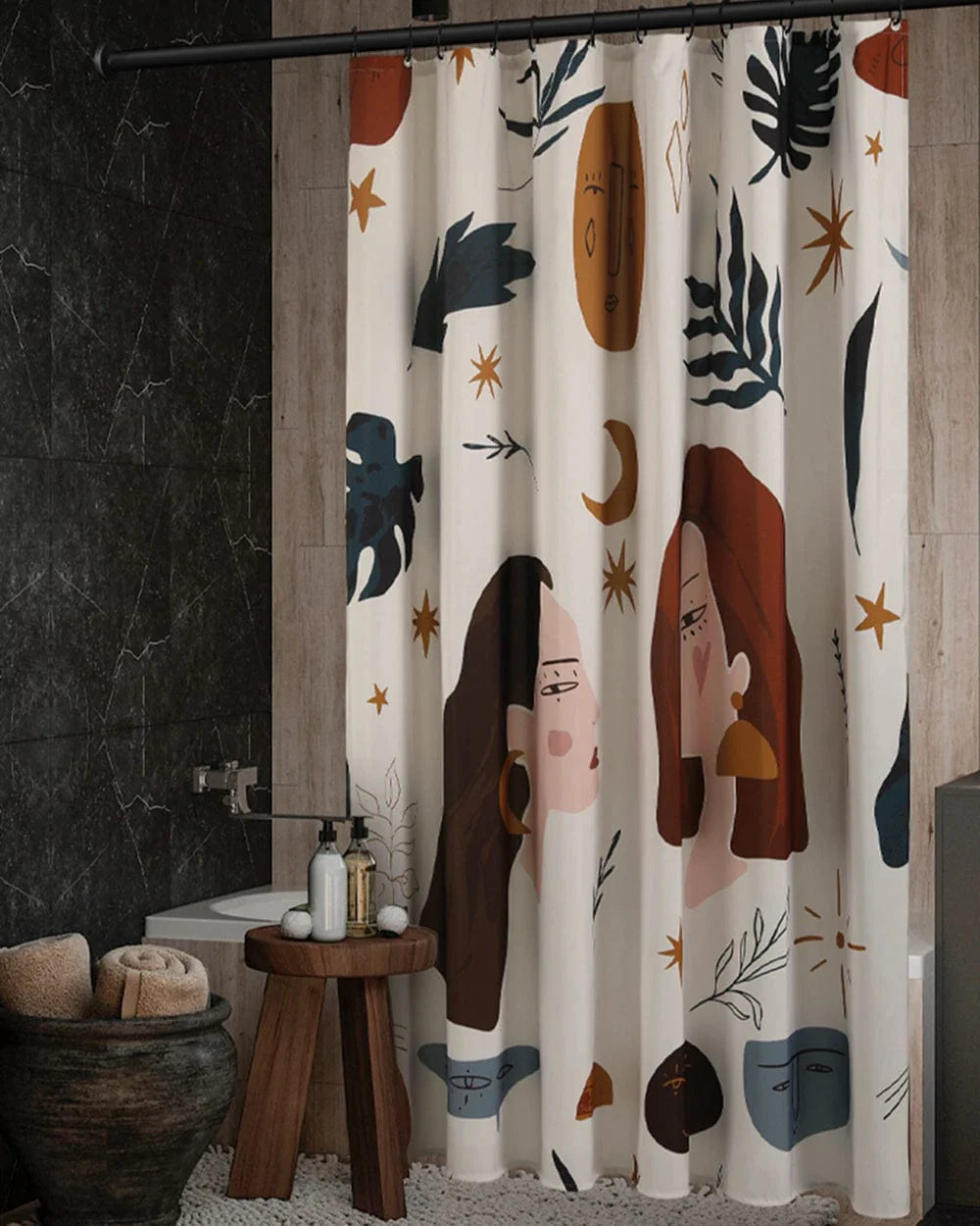 Moon Girls Shower Curtains