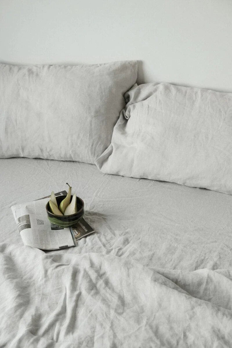 Moon Gray Linen Bedding Set