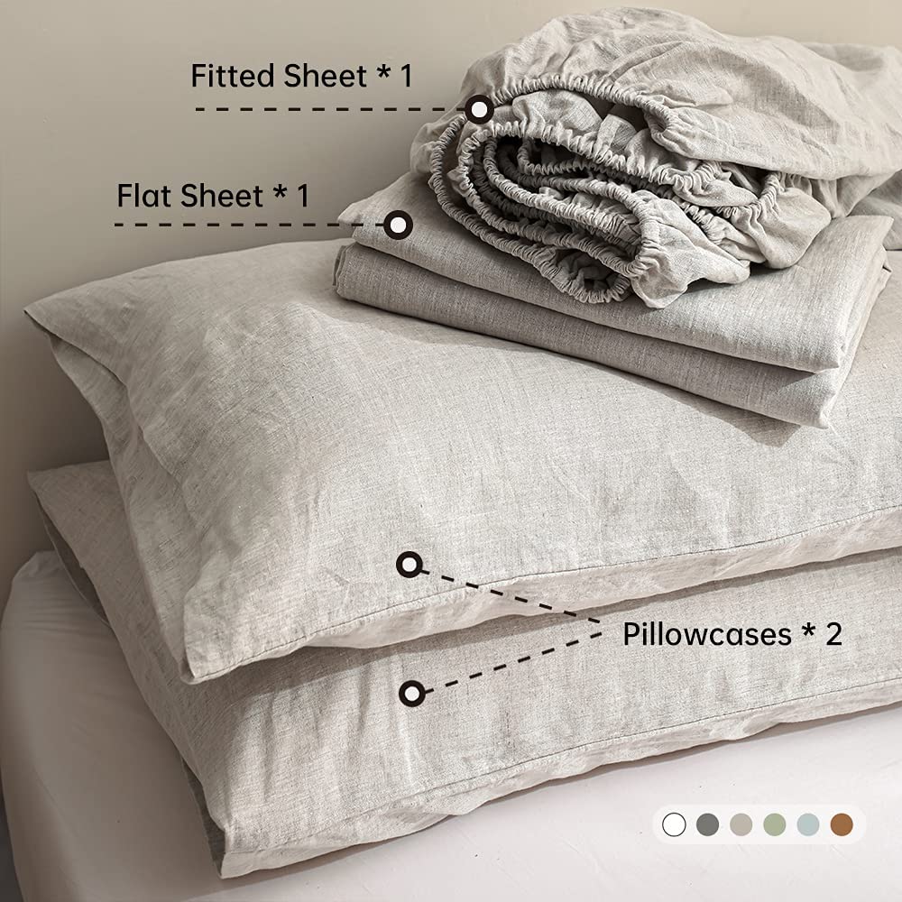 Moon Gray Linen Bedding Set