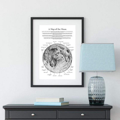 Moon Map Canvas Wall Art