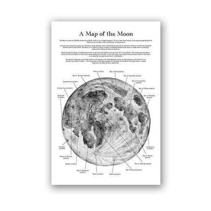 Moon Map Canvas Wall Art