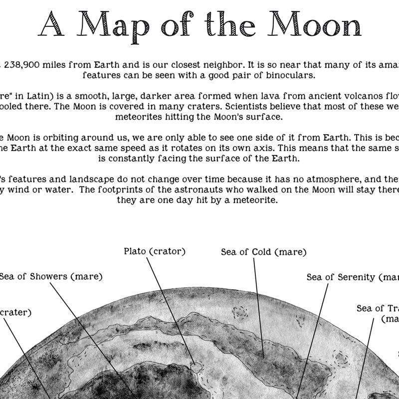 Moon Map Canvas Wall Art