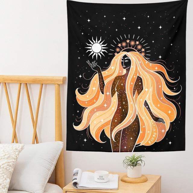 Moon Phase Girl Tapestry