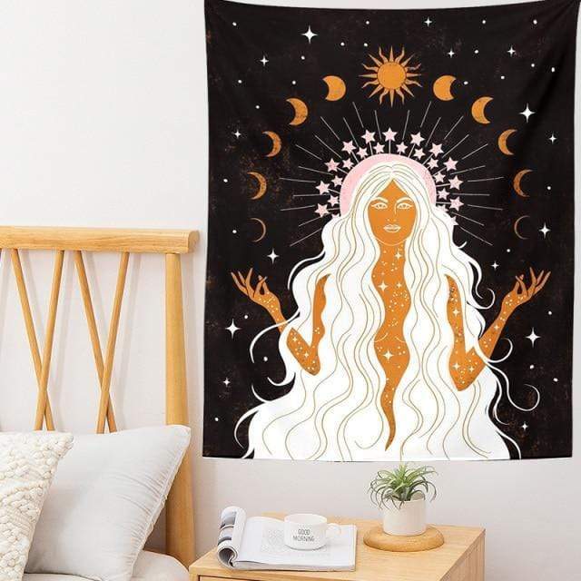 Moon Phase Girl Tapestry