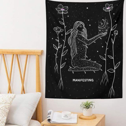 Moon Phase Girl Tapestry