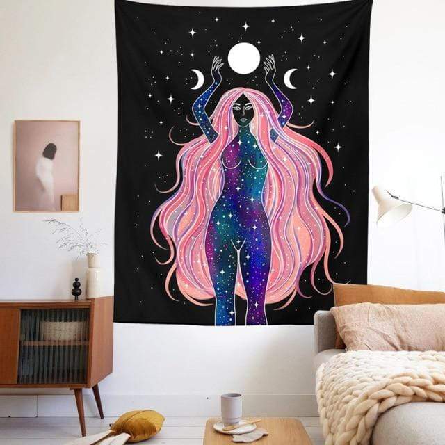 Moon Phase Girl Tapestry