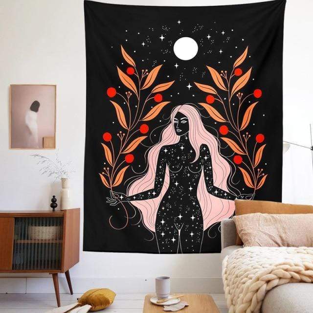 Moon Phase Girl Tapestry