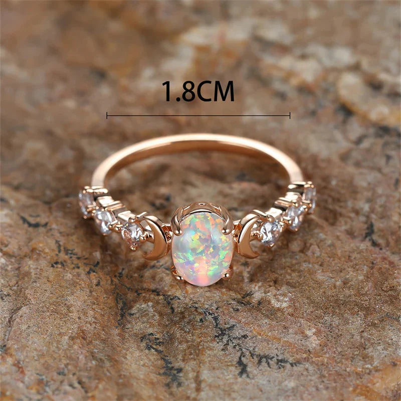 Moon Phase Opal Ring