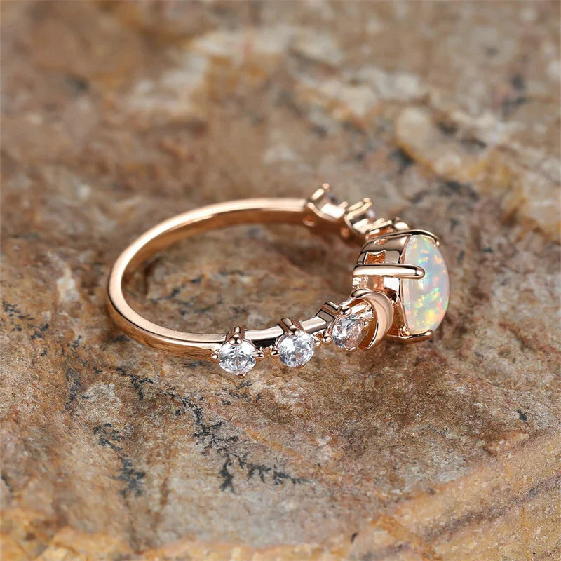 Moon Phase Opal Ring