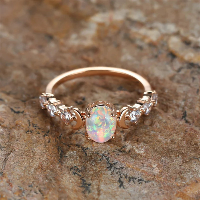 Moon Phase Opal Ring