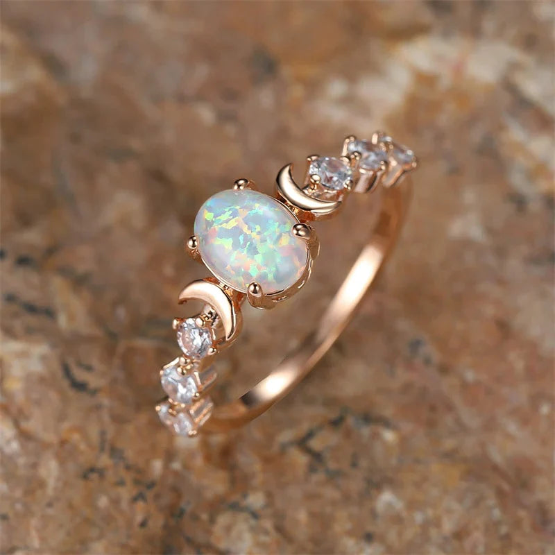 Moon Phase Opal Ring