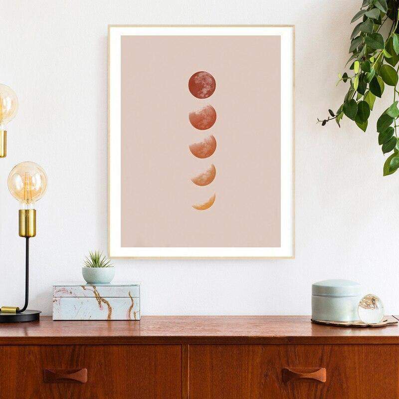 Moon Phase Poster Canvas Wall Art