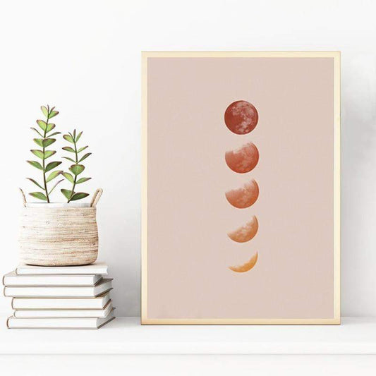 Moon Phase Poster Canvas Wall Art