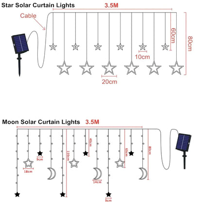 Moon & Star LED Curtain Lights