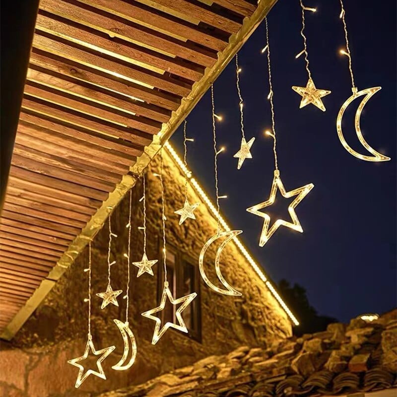 Moon & Star LED Curtain Lights