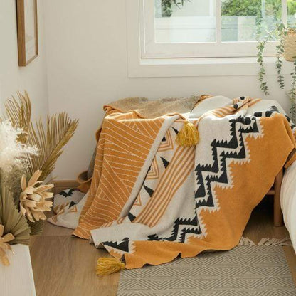 Moroccan Tassel Throw Blanket Blankets & Throws