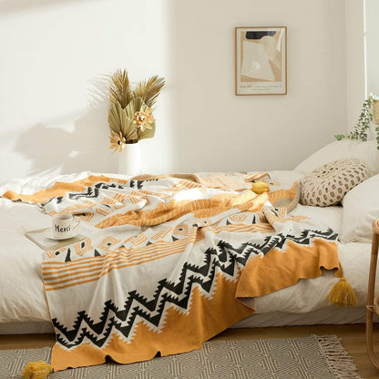 Moroccan Tassel Throw Blanket Blankets & Throws