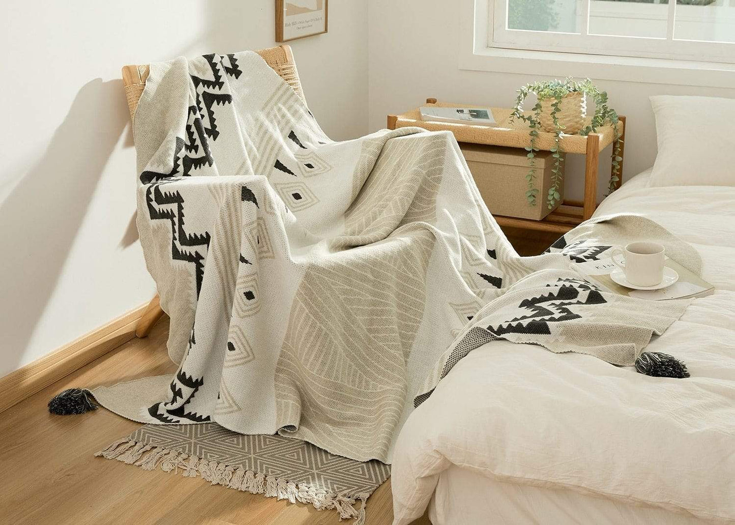 Moroccan Tassel Throw Blanket Blankets & Throws