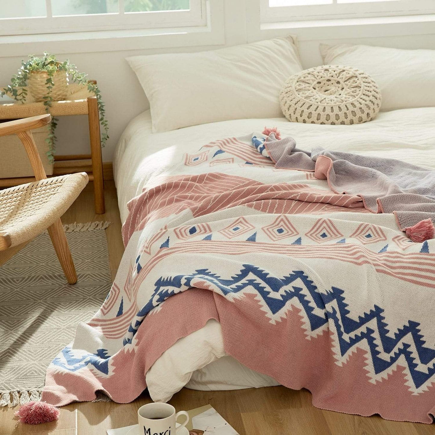 Moroccan Tassel Throw Blanket Blankets & Throws