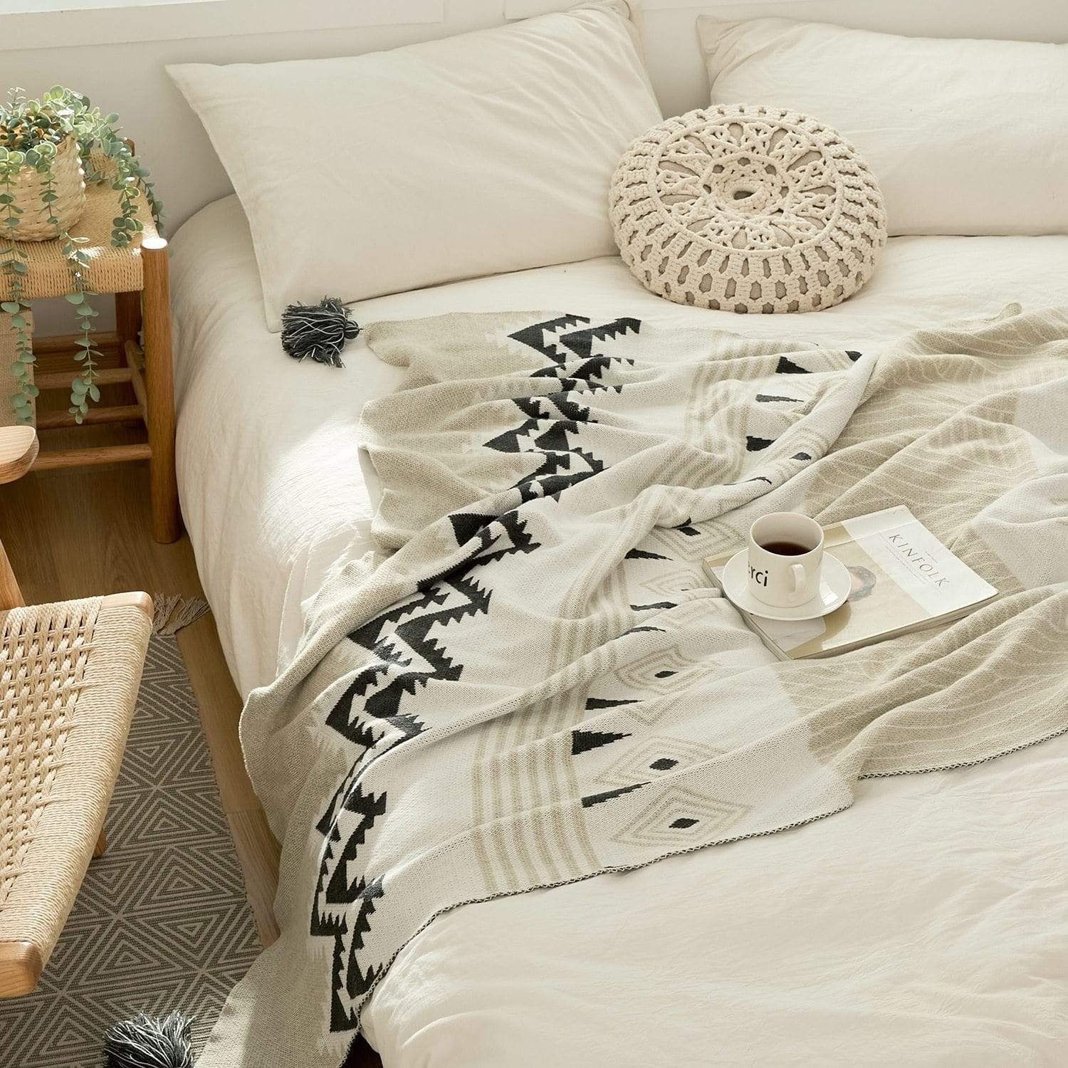 Moroccan Tassel Throw Blanket Blankets & Throws