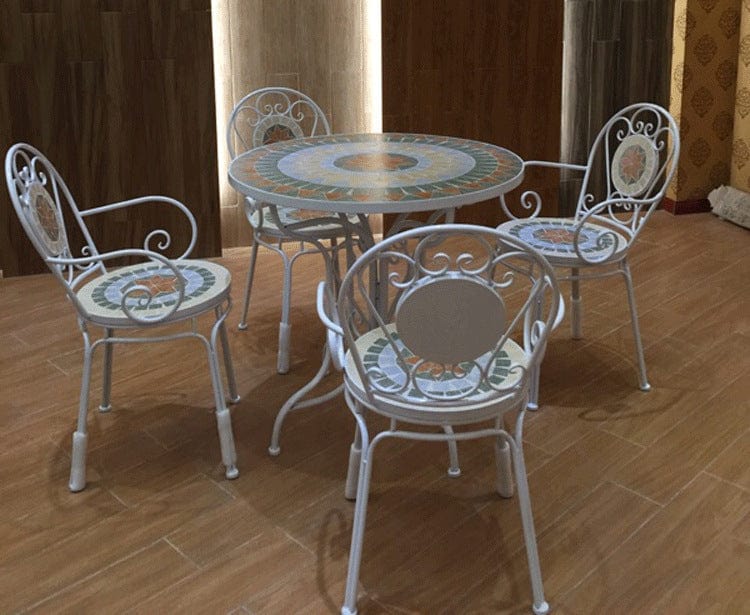 Mosaic Wrought Iron Balcony Table Set