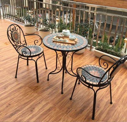 Mosaic Wrought Iron Balcony Table Set