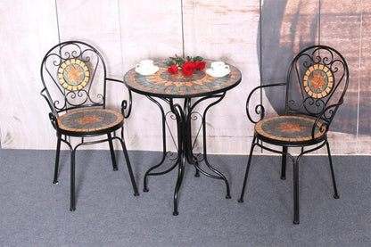 Mosaic Wrought Iron Balcony Table Set