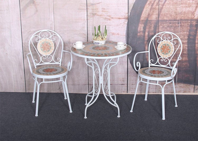 Mosaic Wrought Iron Balcony Table Set