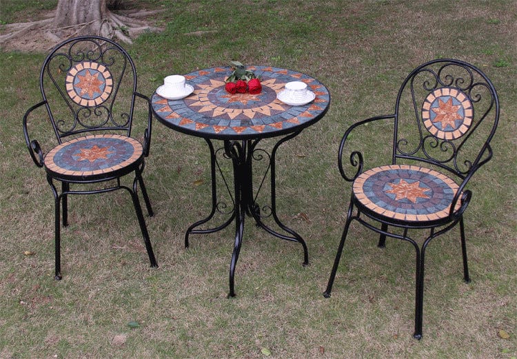 Mosaic Wrought Iron Balcony Table Set