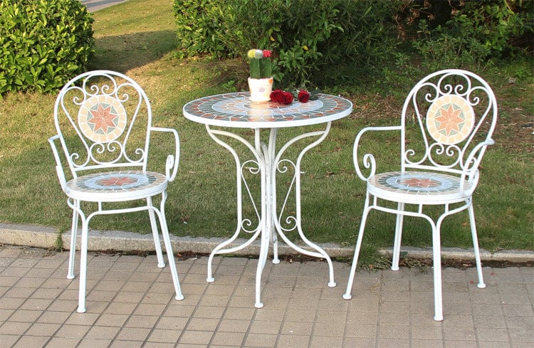 Mosaic Wrought Iron Balcony Table Set