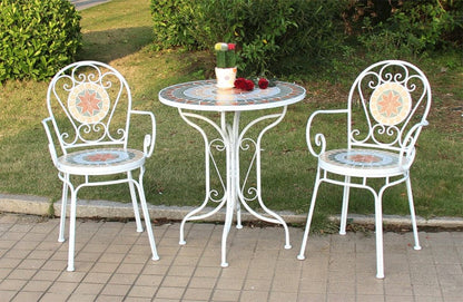 Mosaic Wrought Iron Balcony Table Set