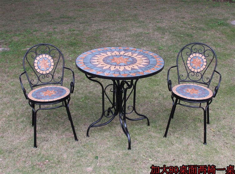 Mosaic Wrought Iron Balcony Table Set