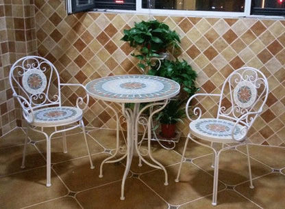 Mosaic Wrought Iron Balcony Table Set