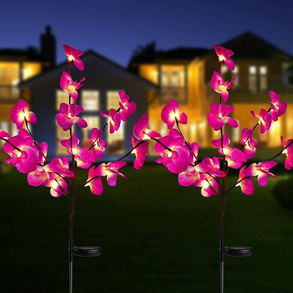 Moth Orchid Led Garden Lights Pack of 2