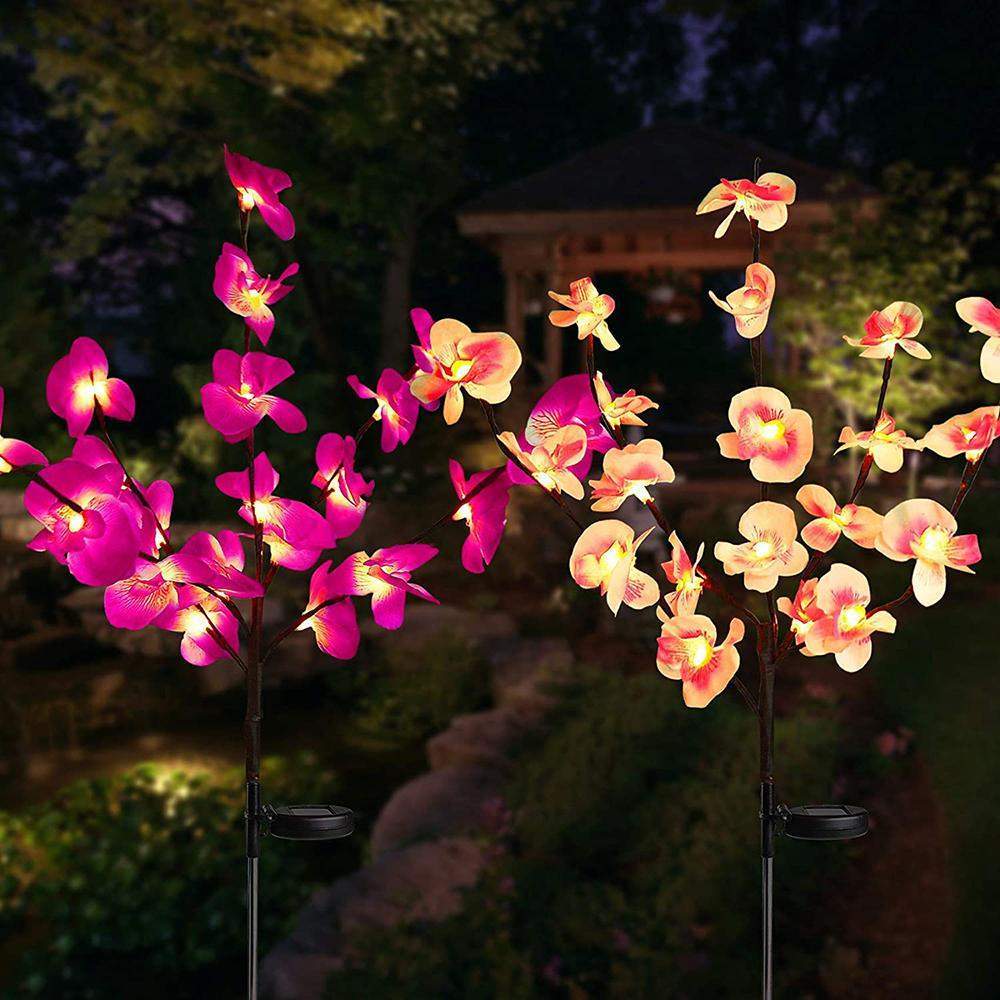 Moth Orchid Led Garden Lights Pack of 2