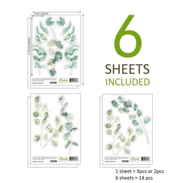 Multi-color Green Plants Wall Stciker Stickers