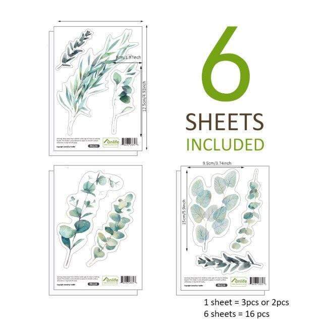 Multi-color Green Plants Wall Stciker Stickers