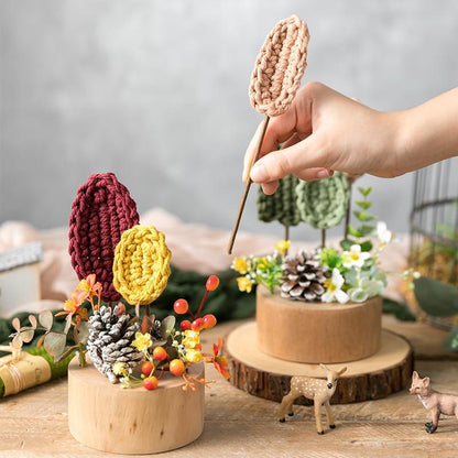 Mushroom Garden Vase Wood Craft Ornaments