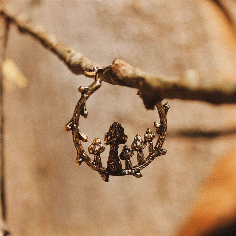 Mushroom Hoop Earrings