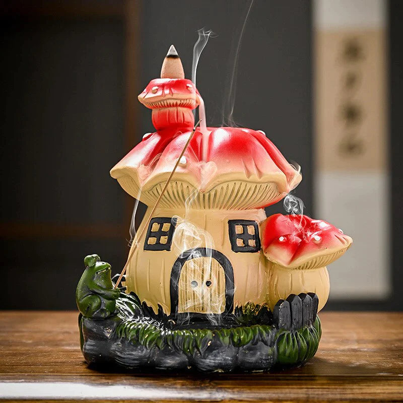 Mushroom House Backflow Incense Burner