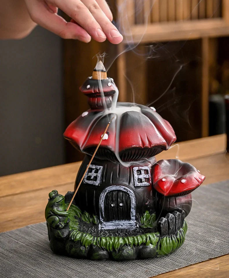 Mushroom House Backflow Incense Burner