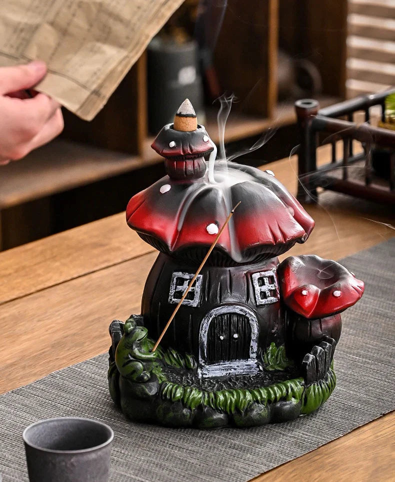 Mushroom House Backflow Incense Burner